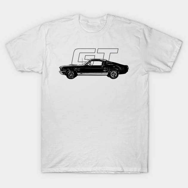 67' Ford Mustang GT T-Shirt by russodesign